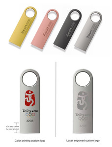 Pen Drive kunci logam untuk hadiah, pena Drive Usb 32GB 64GB stik memori dengan ukiran cetak Logo khusus 3.0 8GB 16GB 10g - Product Image 4