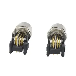 ขั้วต่อ M12 X Code แบบ 8 ขา IP67 สำหรับแผงวงจรพิมพ์ ตัวเมีย แบบมุมฉาก ติดต่อผู้จัดจำหน่าย - Product Image 3