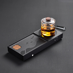 Bộ bếp điện gốm sứ cao cấp 2024, tích hợp khay trà Kung Fu, thiết kế hiện đại, sử dụng được cả khô và ướt, bộ trà nhỏ gọn dùng cho văn phòng - Product Image 2