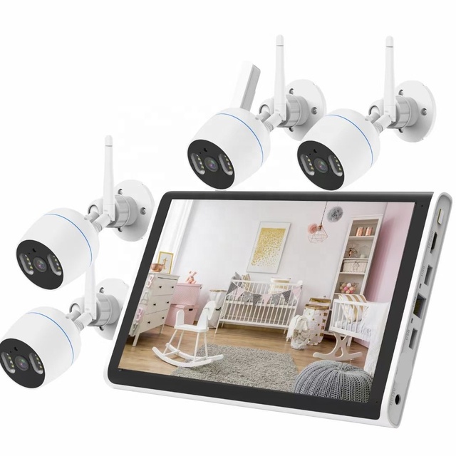 UEMON 4CH WIFI Wireless Smart Home NVR Kit with HD Face Detection LCD Screen NVR Camera for Home Security