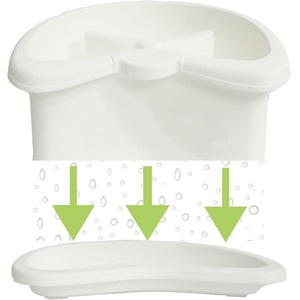 Escurridor de cubiertos Brio de 3 compartimentos, blanco, con bandeja de recogida de agua para tenedores, cucharas y cuchillos. - Product Image 2