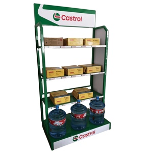 Ağır hizmet tipi dört katlı Metal motor ağır ürün ekranı ve depolama için yağ vitrini pil ekran standı - Product Image 2