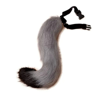 Queue de renard réaliste en fausse fourrure avec ceinture réglable, queue d'animal en peluche portable pour accessoires de costume de cosplay et de fête
