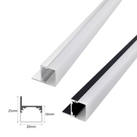 Profilé LED en aluminium noir, canal lumineux en T, surface anodisée, DC 12V, dimmable pour armoire