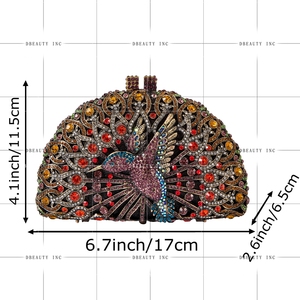 Women Shinny Birds Crystal Evening <b>Bag</b> Peacock Rhinestones Clutch Purse Chic Shinny Handbag for Night Out Cocktail - Product Image 4