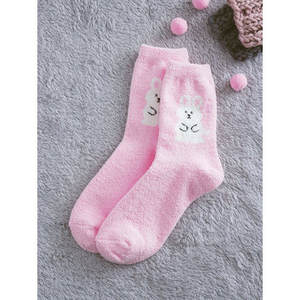 Kikiya Sachs One Rose Chaussettes de Couchage Respirantes Chaudes Brodées Animaux Amis Imprimés Personnalisés pour Printemps Hiver Fait Soie Nylon - Product Image 1