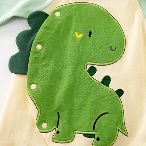 Combinaison pour bébé nouveau-né unisexe en coton à manches longues avec motif de dinosaure - Product Image 3
