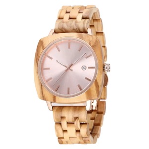 Montre en bois carrée rétro artisanale Drioshipping, montre en bois simple et exquise pour couple, montre à quartz - Product Image 5