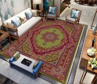 Tapis moderne en polyester à motifs géométriques personnalisables, fabriqué à la machine, écologique, antimicrobien, résistant au feu, pour salon