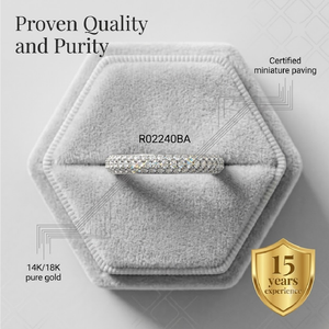 แหวนเพชรแท้หลายแถวทรงคลาสสิกทองคำขาว 18K พร้อมใบรับรอง IGI ทรงบริลเลียนต์ สำหรับผู้หญิง เหมาะสำหรับร้านค้าปลีก - Product Image 3