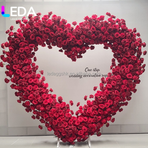 LEDA - Juego de Flores Decorativas en Forma de Corazón Rojo y Blanco para Fondo de Propuesta de Matrimonio y Decoración de Fiestas - Product Image 2