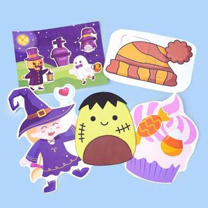 Diseños Festivos de Halloween Favoritos de los Niños, Pegatinas Divertidas, Juguete, Manualidades de Papel para Niños, Libro de Actividades de Recorte para Niños y Niñas - Product Image 5