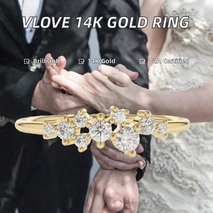 High Value Fashion Jewelry Women's 14K Solid Gold Brilliant Cut Diamond Cluster Ring for SI2 Clarity H Color-Party Gift - Product Image 2