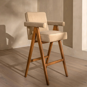 Tabourets de <span class=keywords><strong>bar</strong></span> contemporains pour hôtel, chaise de cuisine d'angle en velours, tabourets de comptoir en bois massif avec dossier, <span class=keywords><strong>fauteuil</strong></span> de studio - Product Image 3