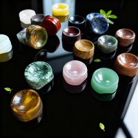 Support de sphère en pierre naturelle polie, base de boule de cristal de guérison, support de sphère pour décoration