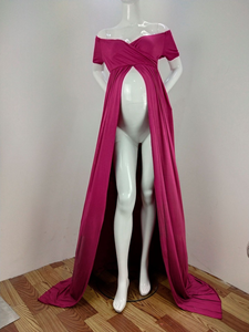 Robe de maternité pour séance photo, nouvelle arrivée, été, respirante, robe de <span class=keywords><strong>grossesse</strong></span> tendance, robe à épaules dénudées, vêtements de <span class=keywords><strong>grossesse</strong></span> - Product Image 3