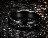 Bague JLM en acier inoxydable noir de haute qualité, gravée avec le message « Keep Going », bijou inspirant, cadeau inspirant