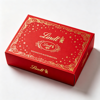Boîte cadeau de Noël haut de gamme avec estampage à chaud, rouge, livraison express 72H, emballage de luxe pour chocolats