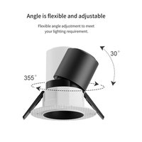 Spots LED encastrés ronds en aluminium COB, anti-éblouissement, sans cadre, dimmables 0-10V Dali, réglables, pour la maison