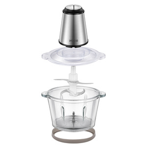 Picadora de carne eléctrica de 1.8L, procesador de alimentos de acero inoxidable con doble cuchilla para carne picada y verduras - Product Image 2