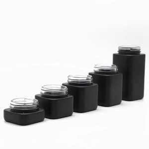 Custom 90ml UV Protection Black Glass Jars 3.5g Child Resistant Flower Stash Display Packaging Jars with CR Black <b>Plastic</b> Lid - Product Image 2