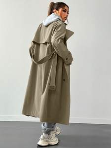 Trench Coat da <span class=keywords><strong>Donna</strong></span> Taglie Forti Monopetto Stile Islamico Moderno Golden Mean <span class=keywords><strong>Abbigliamento</strong></span> all'Ingrosso - Product Image 2