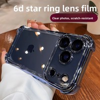 Étui de protection transparent à quatre coins pour 17 Pro Max Air 16, avec coussin d'air et design anti-chute intégral électroplaqué