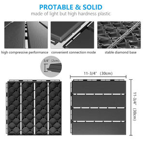 Carreaux de terrasse en plastique à emboîtement Revêtement de sol pour patio Extérieur Imperméable Utilisation tout temps pour jardin Côté piscine Cour avant/arrière - Product Image 2