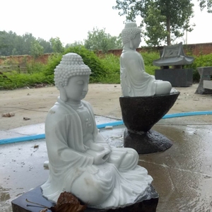 Sculpture de Bouddha en pierre traditionnelle pour temple, artisanale, durable, art extérieur - Product Image 3