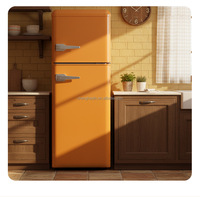 Réfrigérateur compact rétro de style vintage coloré 169L à 2 portes pour appartements studio