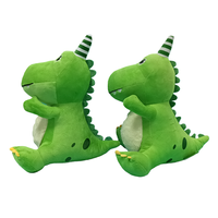 Peluche de dinosaure personnalisée OEM ODM, en coton PP, super douce, verte, avec logo personnalisé, pour cadeau d'enfant, marchandise de marque