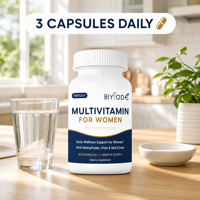 Multivitamines OEM pour femmes en capsules, 90 gélules végétales, méthylfolate, Vitex, formule personnalisée, fabricant Afrique de l'Ouest pour femmes