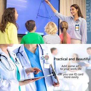 Chiedetemi delle nostre forme di AMA graziose bobine con distintivo retrattile medicale Glitter argento - Product Image 5