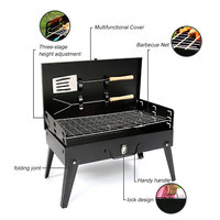 Barbecue au charbon de bois pliable portable de haute qualité XWX pour l'intérieur et l'extérieur avec fourchette et pelle