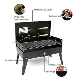 Barbecue au charbon de bois pliable portable de haute qualité <span class=keywords><strong>XWX</strong></span> pour l'intérieur et l'extérieur avec fourchette et pelle - Product Image 4