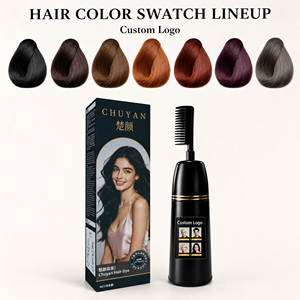 Crema de Tinte para el Cabello Negra Intensa de Grado Profesional, Sin Amoníaco, con Peine Aplicador, Pedido al por Mayor, Larga Duración - Product Image 1