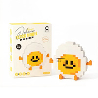 Jouets de construction micro-blocs amusants en plastique : Figurines et aliments en briques (Hamburger, Avocat, Pain, Chips, Gâteau, Ananas, Lait)