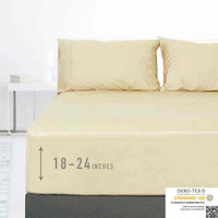 Hotel Luxury 1800 Draps de literie et taies d'oreiller-Draps de poche extra profonds jusqu'à 21"