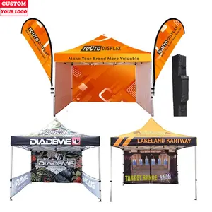 3x3 Aluminum Pop Up Trade Show Tent For Events Buniess Outdoor Printed Canopy Custom Tent With Logo 10x10