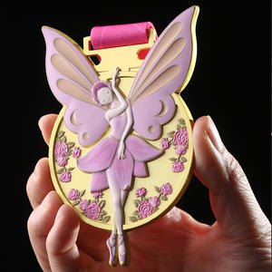 Hochwertige 3D-Metallmedaillen Großhandel Bunte Cartoon-Ehrenmedaillen Tanz-Souvenir-Medaillen Kundenspezifische Ballett-Medaillen mit Band - Product Image 4