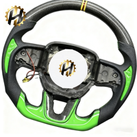 Volant sport en fibre de carbone de luxe personnalisé HZ Factory 2015-2022 avec poignée de 40 mm et 4 branches pour mise à niveau Dodge Charger RTS