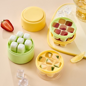 Custom Logo/Color Plastic Ice <b>Cube</b> Mold Press Ice Tray Home Use Ice <b>Storage</b> <b>Box</b> Mini Press Ice <b>Cubes</b> Grid Tray <b>with</b> <b>Lid</b> - Product Image 4