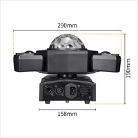 Lampu Panggung LED/Laser RGB 80W 3-Arm DMX Controlled Moving Head dengan Efek Magic Beam Ball Strobe 4-in-1 untuk Pesta KTV