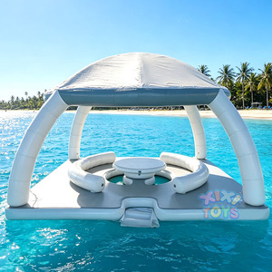 Plataforma Flotante Inflable Resistente XIXI con Toldo, Isla Flotante para Descanso en el Agua con Sofá y Sillón - Product Image 1