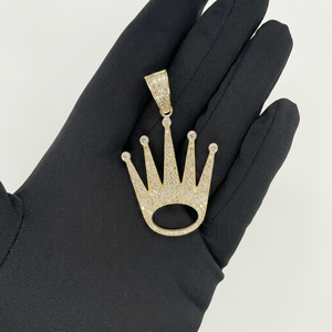 Colgante de Corona de Plata de Ley 925 con Diamantes CVD de 4-5CT Claridad VVS VS, Collar con Colgante de Corona Real, Joyería de Lujo, Regalo para Hombres y Mujeres - Product Image 1