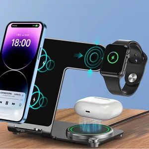 Smart Mobile Phone OEM Qi Wireless Qi Charging 3 in 1 Mobile Phone Wireless Charger Stand TYPE-C Earphone Cleaner 3W Ying Qi 2W