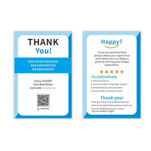 Tùy chỉnh in ấn <span class=keywords><strong>VIP</strong></span> thẻ đánh giá tích cực Thẻ Tiếng Anh sau bán hàng dịch vụ cảm ơn bạn Thư Thẻ với logo - Product Image 1