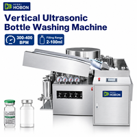 Machine de lavage verticale à ultrasons pour flacons, équipement automatique de nettoyage de bouteilles en verre avec contrôle PLC pour un fonctionnement stable
