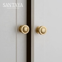 Poignées Santaya en laiton brossé massif pour armoires de cuisine, boutons de tiroir de chambre à coucher, poignée de meuble en bronze