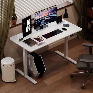 Meja berdiri elektrik Modern untuk kantor, meja komputer pintar dengan tinggi dapat disesuaikan
